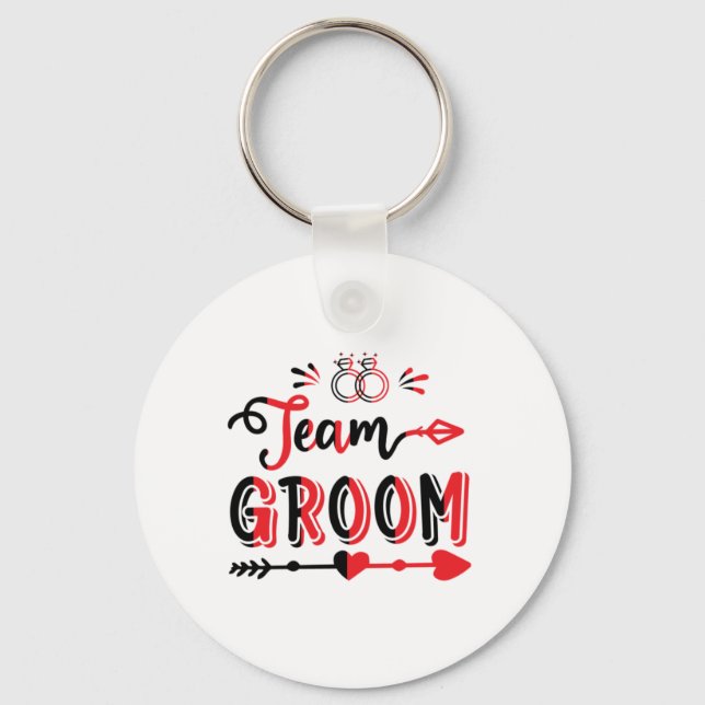 Bröllop Gift Team Groom Nyckelring (Framsida)