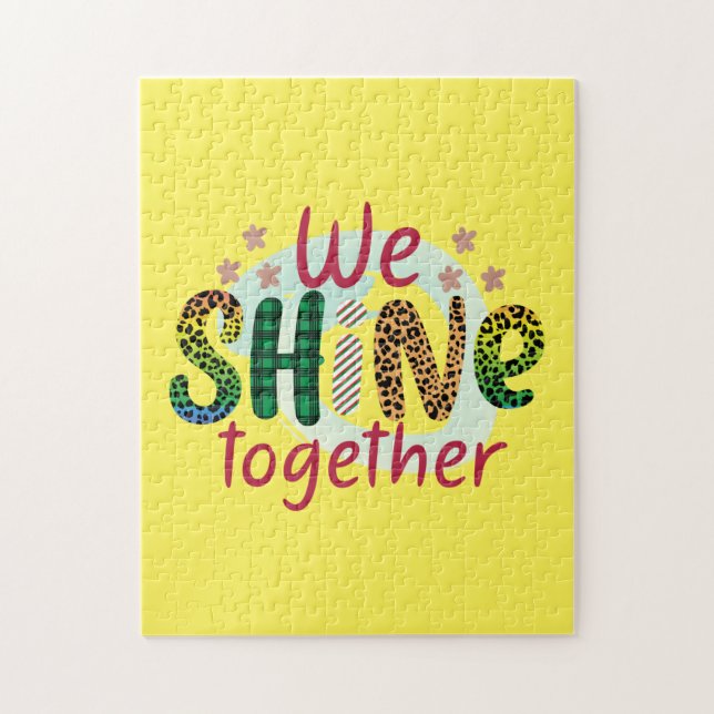 Bröllop Gift vi Shine Tillsammans Pussel (Vertikal)