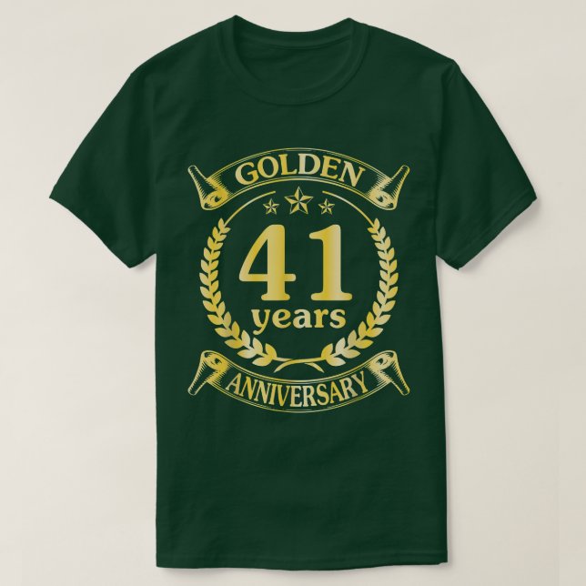 Bröllop Gifta Guld 41 Års Jubileum För Hu T Shirt (Design framsida)