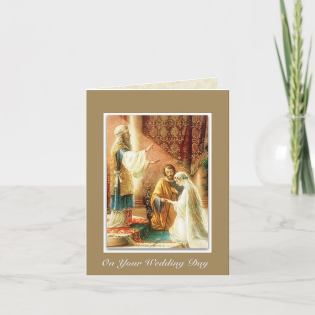 Bröllop Giftermål Bride Groom Mary Joseph Kort (Framsida)