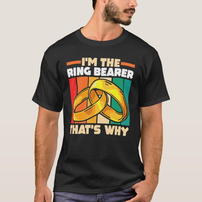 Bröllop Giftermål Ceremony Jag är Ring Bearer Th T Shirt (Framsida)