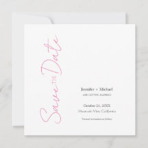 Bröllop Giftermål, minimalistisk kalligrafi Rosa V