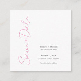 Bröllop Giftermål, minimalistisk kalligrafi Rosa V Tilläggskort