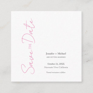 Bröllop Giftermål, minimalistisk kalligrafi Rosa V Tilläggskort