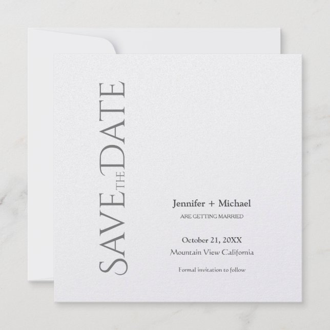 Bröllop Giftermål minimalistiskt calligrafi-skript Spara Datumet (Framsida)