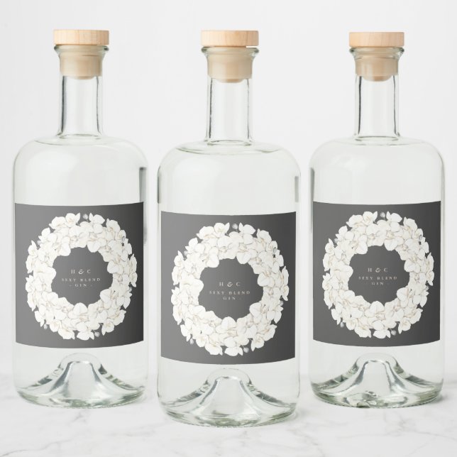 Bröllop Gin för den tropiska Blommigten Spritflaskor Etikett (Flaskor)