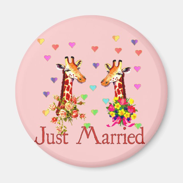 Bröllop Giraffes Magnet (Framsidan)