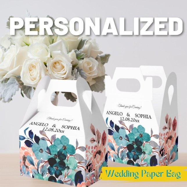 Bröllop Giveaway Box - Blommigt Presentaskar (Skapare uppladdad)