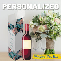 Bröllop Giveaway Wine Box - Floral