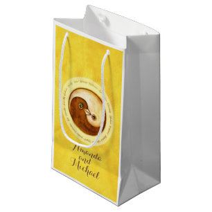 BRÖLLOP GLOSSY GIFT BAG Small. Guld YinYang-duvor