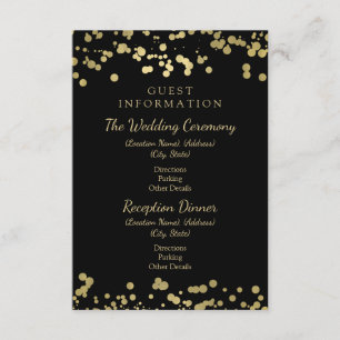 Bröllop Gold Foil confetti, gästinformation Tilläggskort