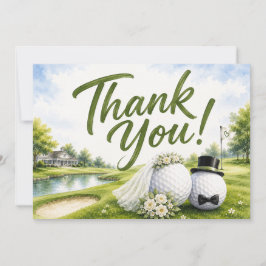 Bröllop Golf Brud & Brudgum Tack Kort