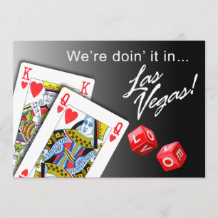 Bröllop - Gör det i Las Vegas svart Inbjudningar