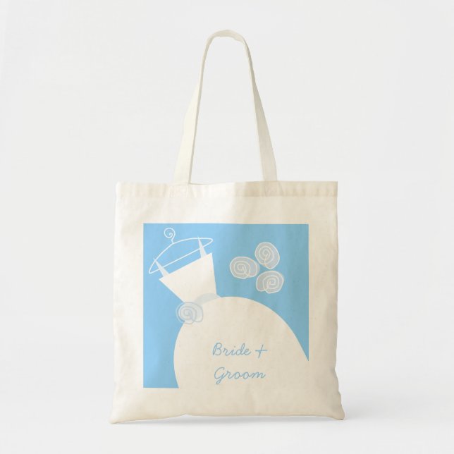 Bröllop Gown Blue "Bride and Groom" Tygkasse (Framsidan)