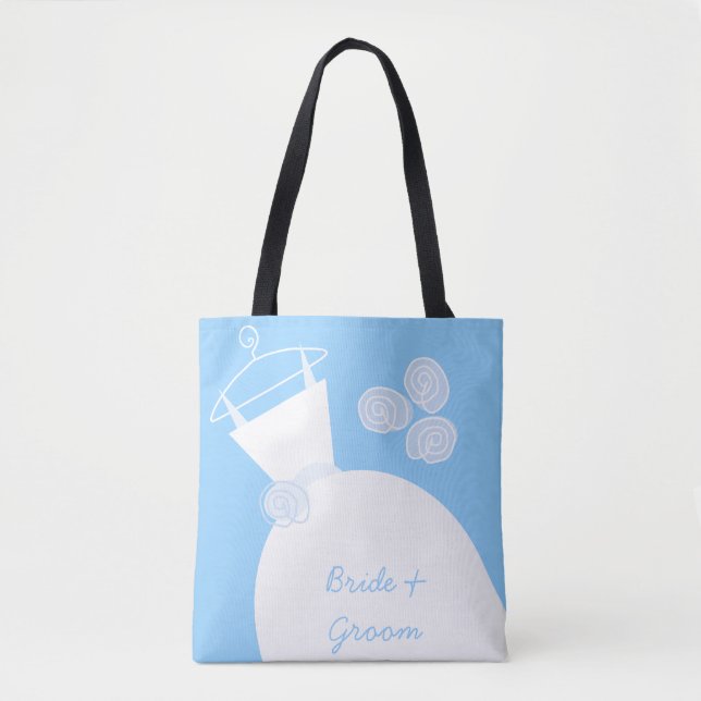Bröllop Gown Blue Bride Groom Tygkasse (Framsida)