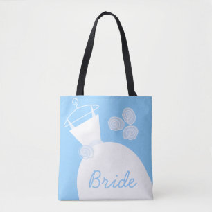 Bröllop Gown Blue Bride över hela väskan Tygkasse
