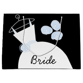 Bröllop Gown Blue Bride-presentpåse svart, stor