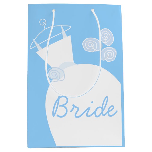 Bröllop Gown Blue Bride presentpåsmedium (Framsidan)