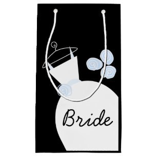 Bröllop Gown Blue Bride presentsäck svart
