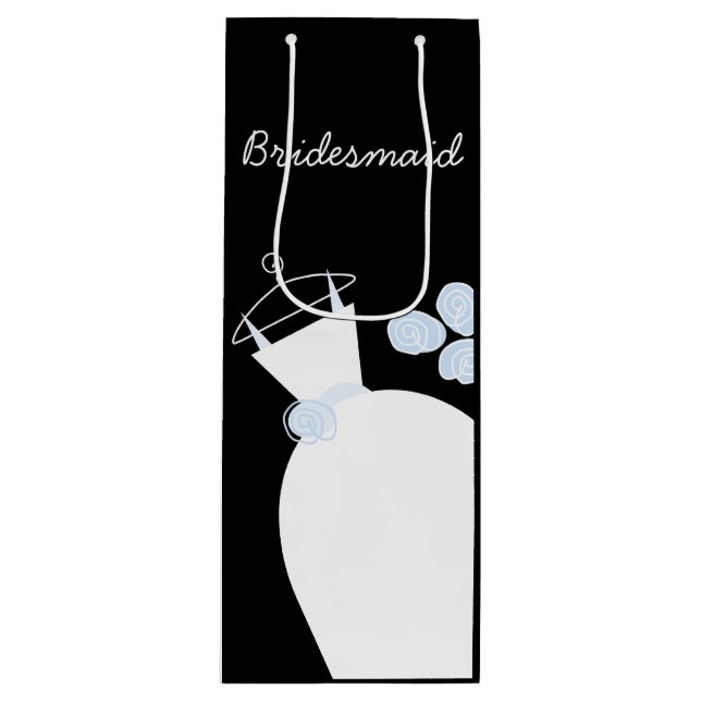 Bröllop Gown Blue Bridesmaid Black vin (Framsidan)