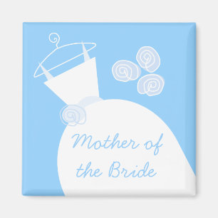 Bröllop Gown Blue "Budens mamma" Magnet