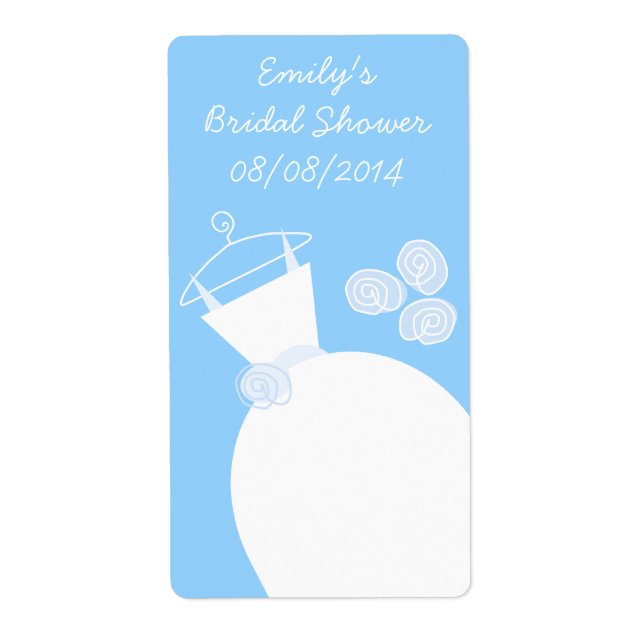 Bröllop Gown Blue Möhippa etikett Fraktsedel (Framsidan)