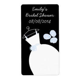 Bröllop Gown Blue Möhippa etikett svart Fraktsedel