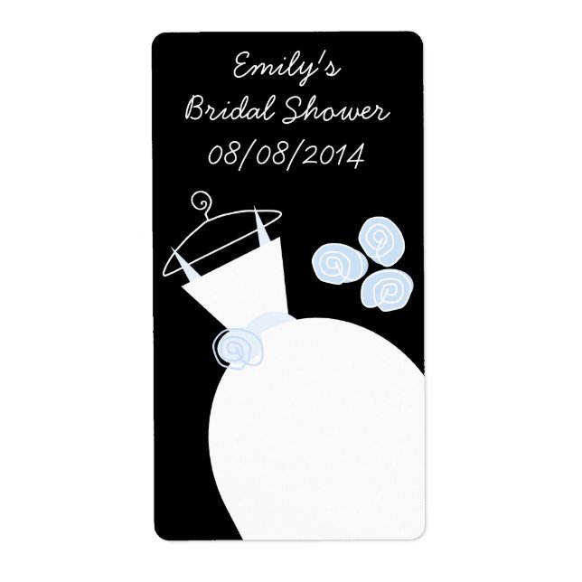 Bröllop Gown Blue Möhippa etikett svart Fraktsedel (Framsidan)