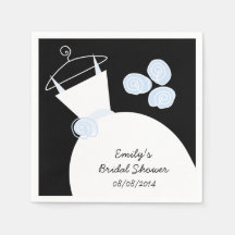 Bröllop Gown Blue-möhippan "Text" svart