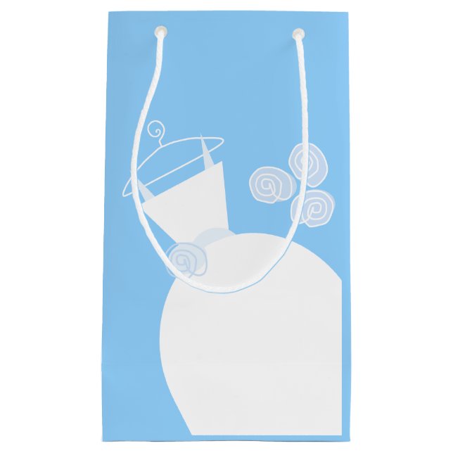 Bröllop Gown Blue-presentpåse liten liten (Framsidan)