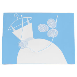 Bröllop Gown Blue-presentpåse stor