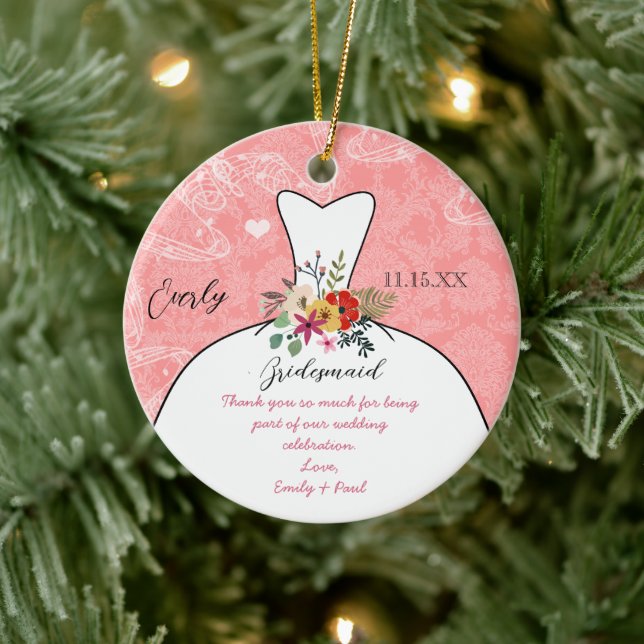 Bröllop Gown Bridesmaid Bröllop - du väljer Färg Julgransprydnad Keramik (Träd)