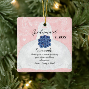 Bröllop Gown Bridesmaid Bröllop - du väljer Färg Julgransprydnad Keramik