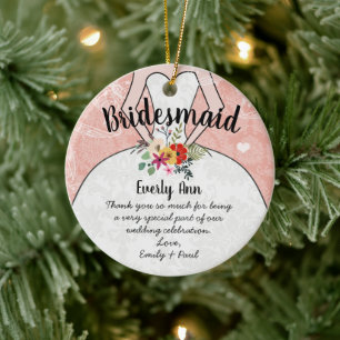 Bröllop Gown Bridesmaid Bröllop - du väljer Färg Julgransprydnad Keramik