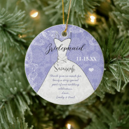 Bröllop Gown Bridesmaid Butterfly Välj Färg Julgransprydnad Keramik