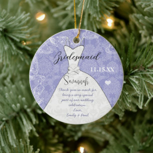 Bröllop Gown Bridesmaid Butterfly Välj Färg Julgransprydnad Keramik