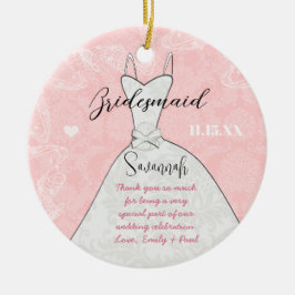 Bröllop Gown Bridesmaid Välj bakgrund Färg Julgransprydnad Keramik