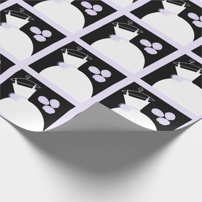Bröllop Gown Lila black pastel Presentpapper (Hörn)