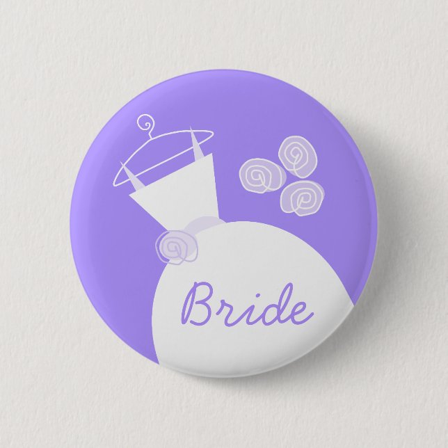 Bröllop Gown Lila 'Bride'-knapp Knapp (Framsida)