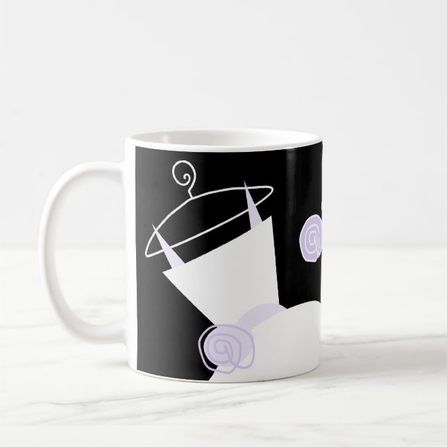 Bröllop Gown Lila 'Bridesmaid' black Kaffemugg (Vänster)