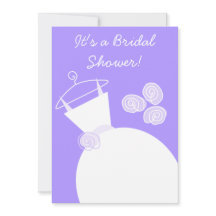 Bröllop Gown Lila inbjudningskort för möhippan