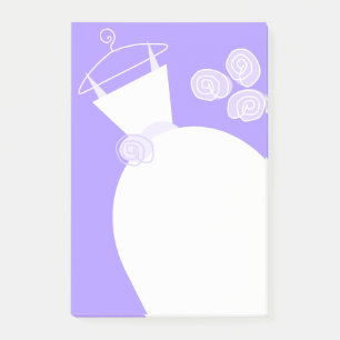 Bröllop Gown Lila lodrät post-it note Block