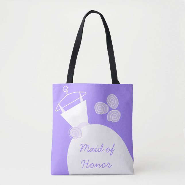 Bröllop Gown Lila Maid of honor över hela Tygkasse (Framsida)