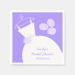 Bröllop Gown Lila möhippa 'Text' Pappersservett