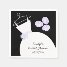 Bröllop Gown Lila möhippa 'Text' svart