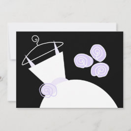 Bröllop Gown Lila möhippa vågrät svart Inbjudningar