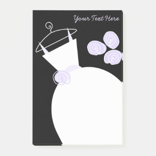 Bröllop Gown Lila text black post-it note Block