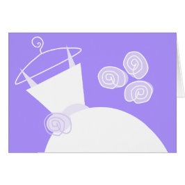 Bröllop Gown Lila Text vågrät Hälsningskort