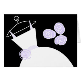 Bröllop Gown Lila vågrät black Hälsningskort