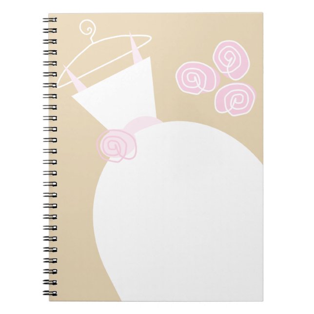 Bröllop Gown Rosa Beige bärbar dator Anteckningsbok (Framsidan)